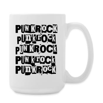 Punk Rock Bold Distressed Typography design - Large Mug 440 ml - white - Right