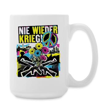 Spruch Gegen Krieg Für Frieden - Große Tasse 440 ml - Weiß - Rechts