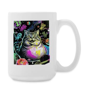 Thick Space Cat - Large Mug 440 ml - white - Right