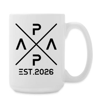 Papa 2026 Est 2026 Klassisches Design - Große Tasse 440 ml - Weiß - Rechts