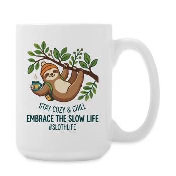 Niedliches magisches Puzzlestück zwinkernd Maskottchenherz - Große Tasse 440 ml - Weiß - Rechts