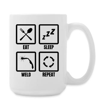Routine de soudeur - Grande tasse 440 ml - blanc - Droite