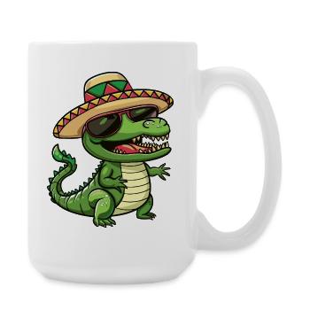 Aligator Sombrero drôle - Grande tasse 440 ml - blanc - Droite