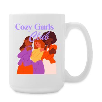 Cozy Girls Club Warm Aesthetic Girl Power - Große Tasse 440 ml - Weiß - Rechts