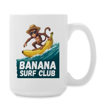 Singe du club de surf bananier - Grande tasse 440 ml - blanc - Droite