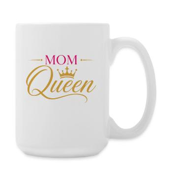 Poodle Mom Queen Crown Script - Large Mug 440 ml - white - Right