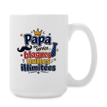 Papa blagues nulles illimitées - Grande tasse 440 ml - blanc - Droite