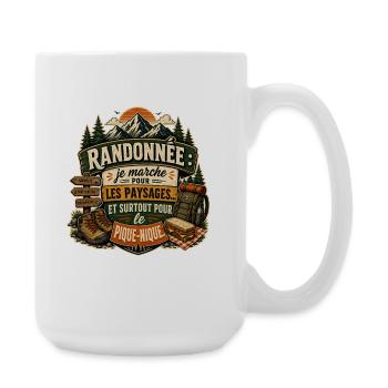 Randonnée Pique-Nique et Paysages - Grande tasse 440 ml - blanc - Droite