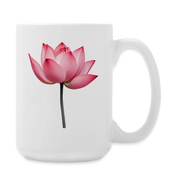 Lotusblume Seerose - Große Tasse 440 ml - Weiß - Rechts