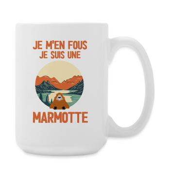 Je m'en fous je suis une marmotte - Grande tasse 440 ml - blanc - Droite