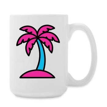 Neon Palme 90er Vaporwave - Große Tasse 440 ml - Weiß - Rechts