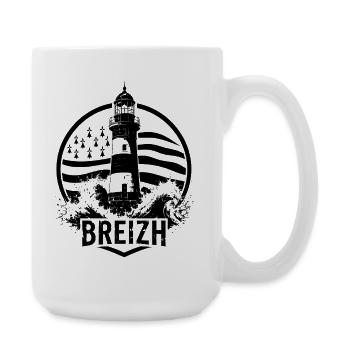 Breizh Phare Breton Entre Mer et Tempête - Grande tasse 440 ml - blanc - Droite