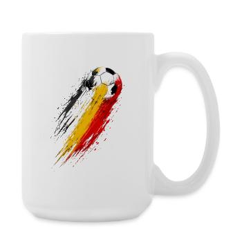 Fußball Belgien Trikolore Drag - Große Tasse 440 ml - Weiß - Rechts