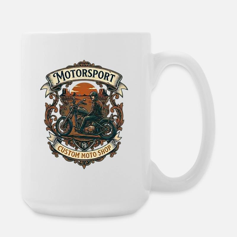biker - Large Mug 440 ml - white