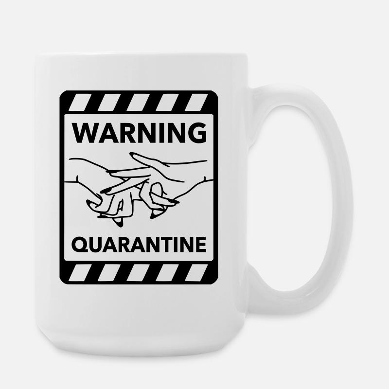 Warning: Quarantine - Large Mug 440 ml - white