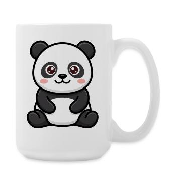Panda Plush Kawaii Cartoon - Large Mug 440 ml - white - Right