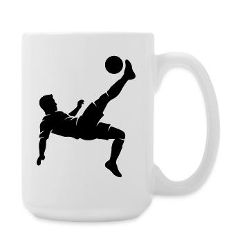 Fussballer Fallrückzieher - Große Tasse 440 ml - Weiß - Rechts