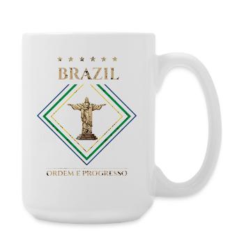 Brésil vintage-Ordre et Progrès - Grande tasse 440 ml - blanc - Droite