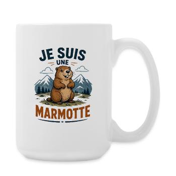 Marmotte des Alpes Souriante - Grande tasse 440 ml - blanc - Droite