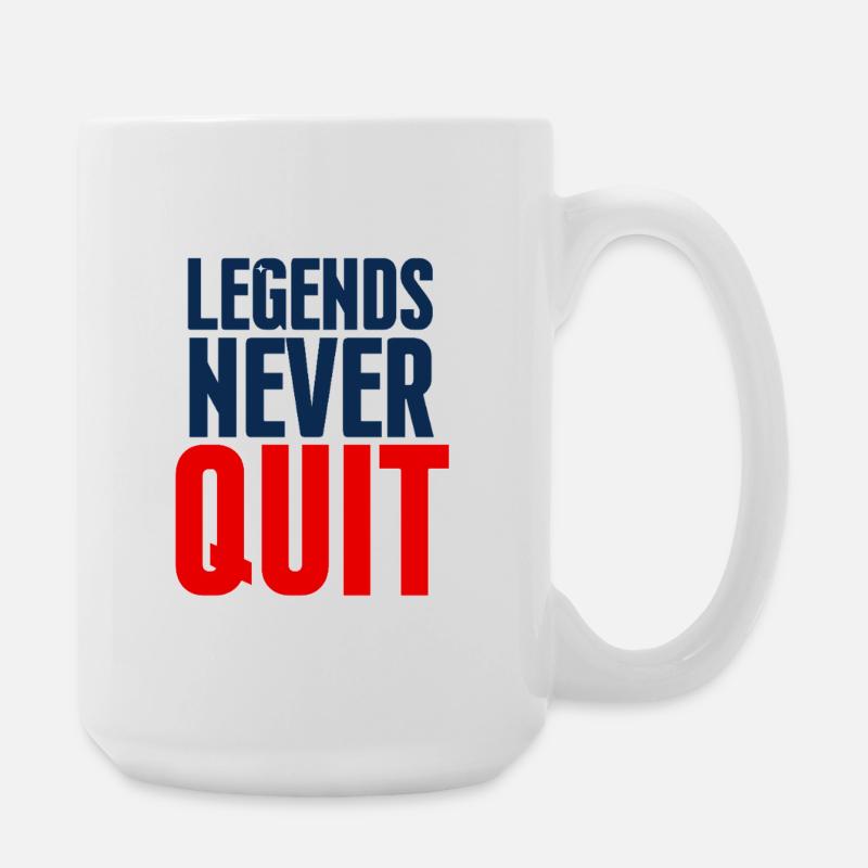 Legends Never Quit Bold - Large Mug 440 ml - white