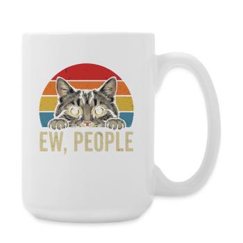 Vue du chat dans des gens Retro Rainbow Ew - Grande tasse 440 ml - blanc - Droite