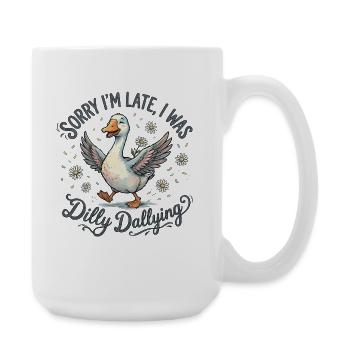 Duck Dilly Dallying – Late Laugh - Große Tasse 440 ml - Weiß - Rechts