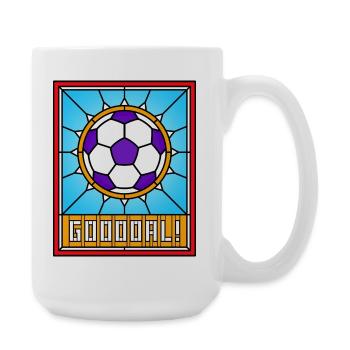 Stained Glass Soccer Ball - Large Mug 440 ml - white - Right