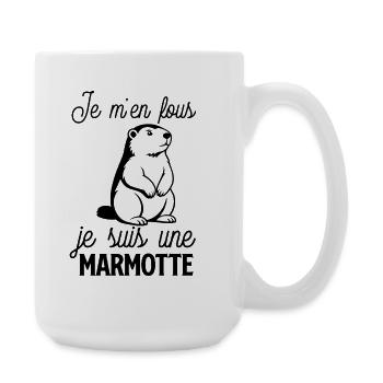 Je m'en fous je suis une marmotte  - Grande tasse 440 ml - blanc - Droite