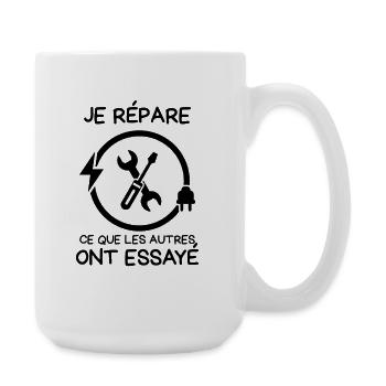 Humour réparation réparer  - Grande tasse 440 ml - blanc - Droite