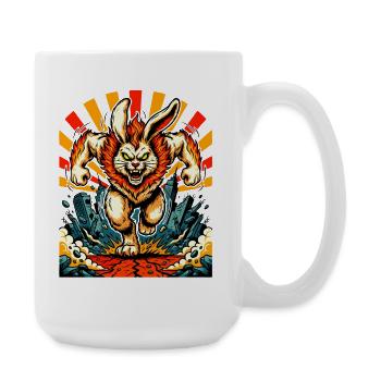 Monsterhase Wut - Große Tasse 440 ml - Weiß - Rechts