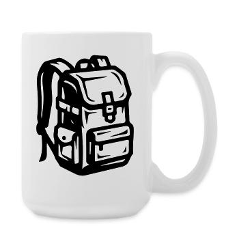Backpack Symbol Camping Travel - Large Mug 440 ml - white - Right