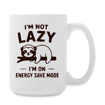 Not lazy – power saving mode - Large Mug 440 ml - white - Right