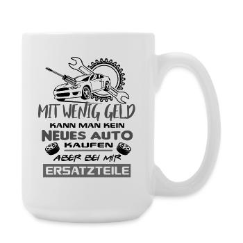 Ersatzteile Spruch Auto Humor KFZ Mechaniker - Große Tasse 440 ml - Weiß - Rechts