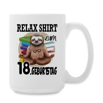 Relaxed Sloth zum 18. Geburtstag Faultier - Große Tasse 440 ml - Weiß - Rechts