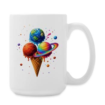 Planètes de glace colorées dans l’univers - Grande tasse 440 ml - blanc - Droite