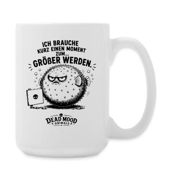 Lustiger Kugelfisch Spruch | Sarkasmus Büro - Große Tasse 440 ml - Weiß - Rechts