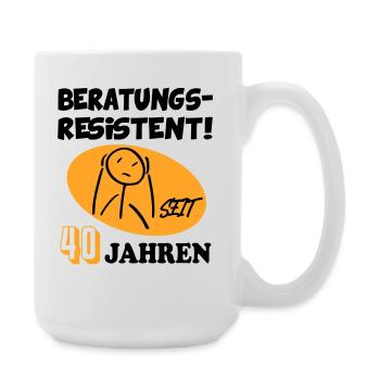 Comic Geburtstag 40 Jahre Happy Birthday - Große Tasse 440 ml - Weiß - Rechts