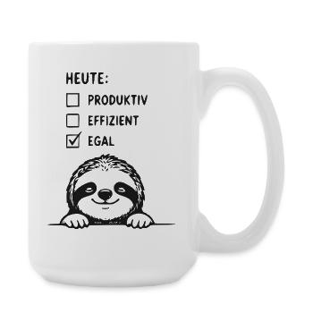Lässiges Faultier Egal Heute - Große Tasse 440 ml - Weiß - Rechts