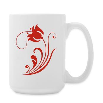 Strange Red Flower - Large Mug 440 ml - white - Right