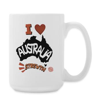 I Love Australia Strewth - Large Mug 440 ml - white - Right