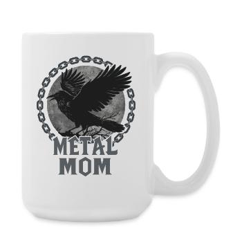 Metal Mom Corbeau Cadeau Heavy Metal Femme - Grande tasse 440 ml - blanc - Droite