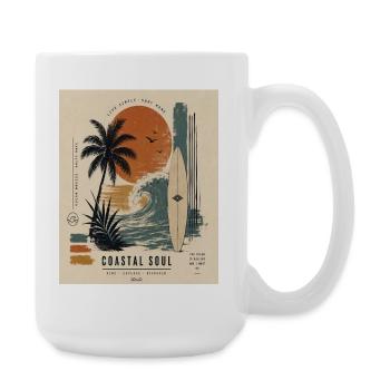 Coastal Soul Surf Poster - Large Mug 440 ml - white - Right