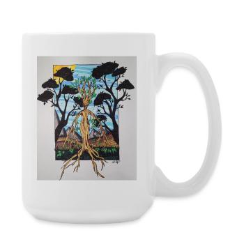 Root tree in frame - Large Mug 440 ml - white - Right