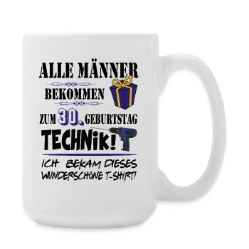 30. Geburtstag Handwerker Technik Werkzeug - Große Tasse 440 ml - Weiß - Rechts
