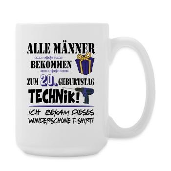 20. Geburtstag Handwerker Technik Werkzeug - Große Tasse 440 ml - Weiß - Rechts