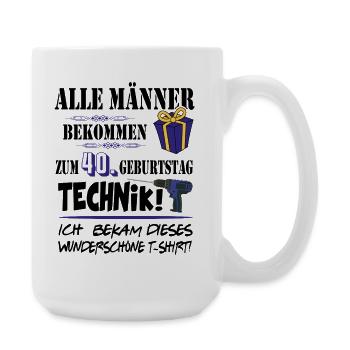 40. Geburtstag Handwerker Technik Werkzeug - Große Tasse 440 ml - Weiß - Rechts