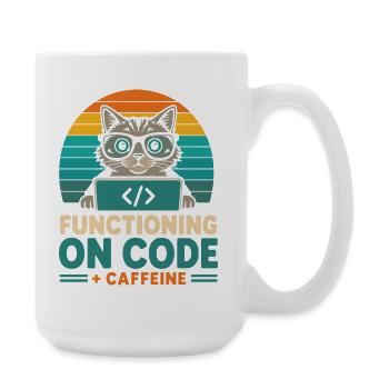 Fonctionner sous Code et Caffeine Cat - Grande tasse 440 ml - blanc - Droite