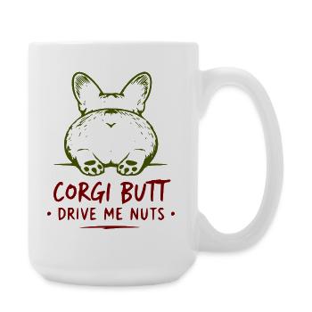 Les fesses de corgi me rendent fou - Grande tasse 440 ml - blanc - Droite