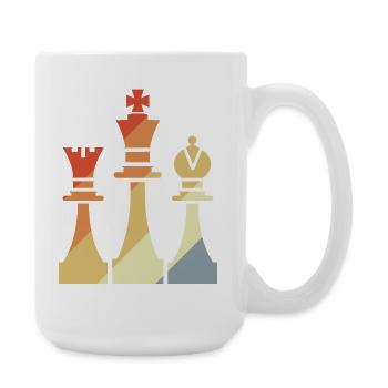 Croquis de pièces d’échecs vintage - Grande tasse 440 ml - blanc - Droite
