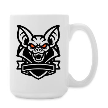 Fledermaus Maskottchen Logo - Große Tasse 440 ml - Weiß - Rechts